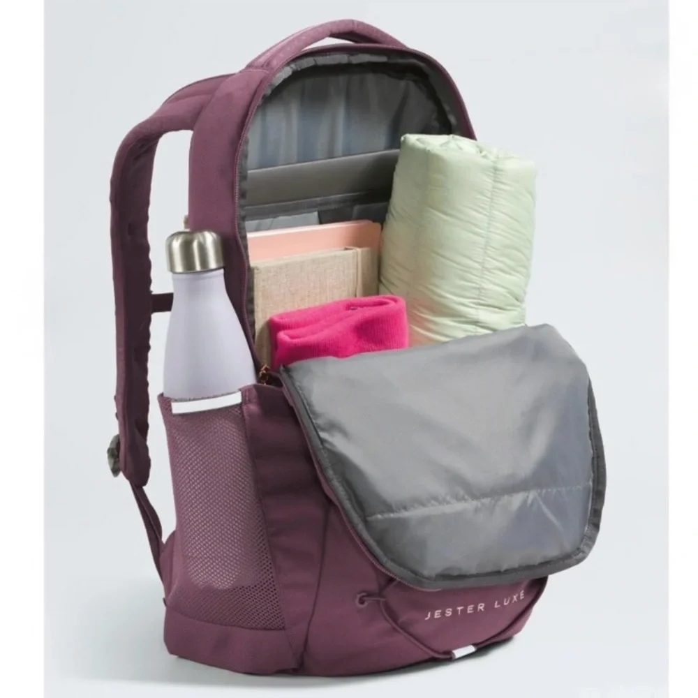 The North Face Jester Luxe Backpack, Midnight Mauve, Burnt Coral, Rose Gold, 27L